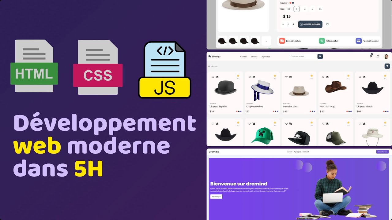 Cours complet sur le développement Web moderne pour débutant (html,css,javascript) | tuto français