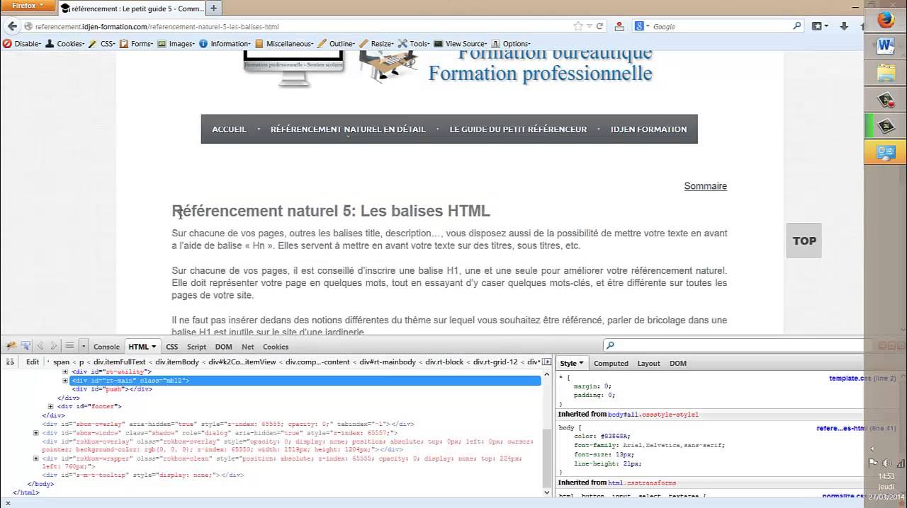 Tutoriel référencement naturel 4 - La balise H1 et URL