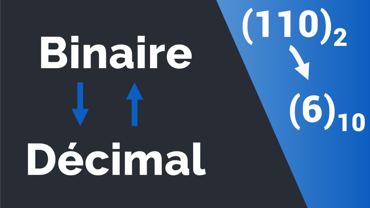 Conversion d'un nombre décimal en nombre binaire et d'un nombre binaire en nombre décimal.