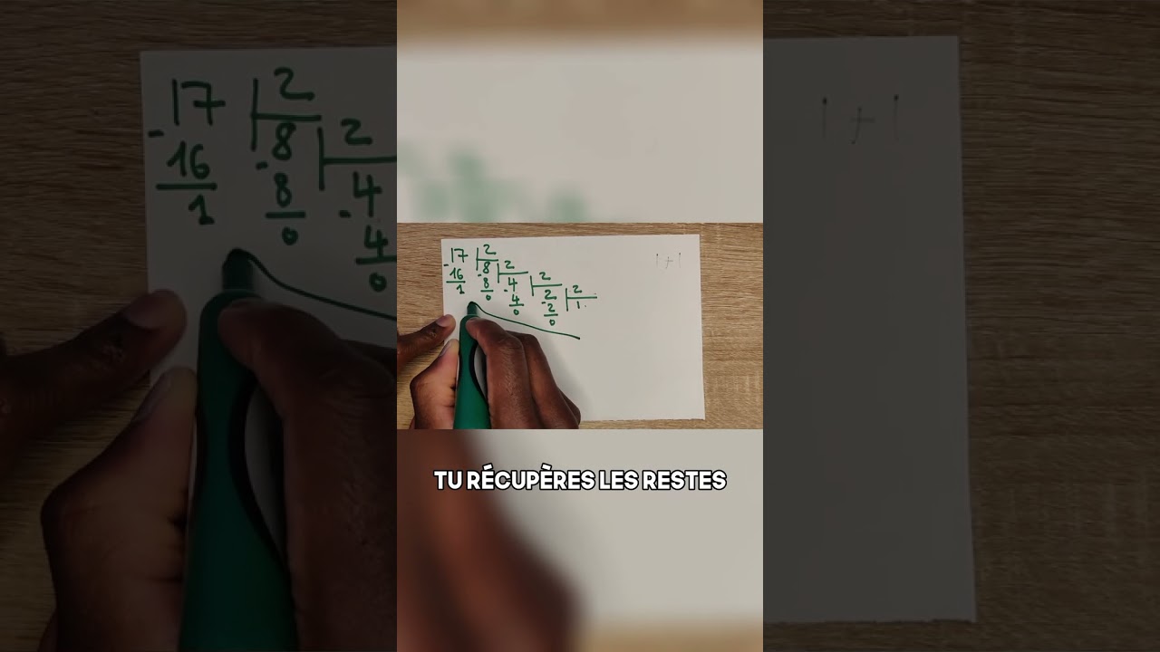 Comment convertir un nombre décimal en binaire? (base 10 en base 2) #shorts #réseaux #cybersécurité