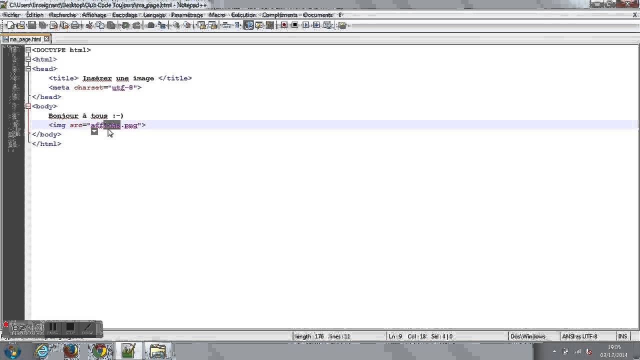 HTML - Insérer une image dans une page web