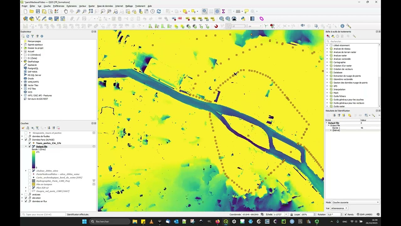 Analyse de visibilité et vue en coupe de diagramme de valeur